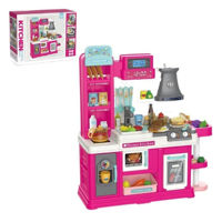 Игрушечная кухня и посуда Essa 8086A Tânărul bucătar, bucătărie interactivă cu accesorii, 64elem