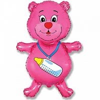 Медвежонок с бутылочкой - Розовый