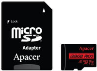 Флеш карта памяти SD Apacer AP128GMCSX10UB-R microSDXC 128GB w/1 Adapter RP