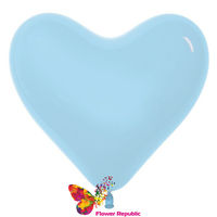 Шар в форме Сердца , цвет Голубой- 25 см