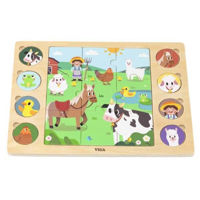 Головоломка Viga 44741 Puzzle din lemn Animale de fermă, 17 elem.