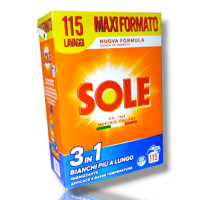 SOLE Sole 3 in1 detergent praf pentru haine albe, 115 spălări