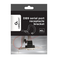 CableExpert CC-DB9ML-01, DB9 COM port receptacle on low-profile bracket, 40 cm flat cable