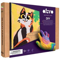 Набор для творчества Okto 20055 Tablou 3D pe numere din plastilină aerată Air Clay 29x29cm: Pisica Poznașă