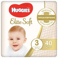 Подгузники Huggies Elite Soft  Jumbo 3 (5-9 kg), 40 шт.