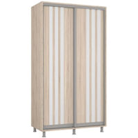 Dulap Mobildor-Lux Aron cu uși glisante сu lamele (130x60x230H cm) Sonoma