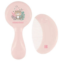 Набор для ухода за малышом Kikka Boo 31303040087 Pieptene si perie cu fire naturale Savanna Pink
