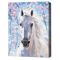 Картина по номерам BrushMe RBS8528FC 30x40cm (fără cutie) Cal în flori de sakura