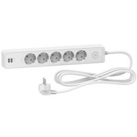 Удлинитель электрический Schneider ST945U3W Prelungitor 5 locuri+2 usb+intr. 16X3m