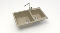 Матовые кухонные мойки из литьевого мрамора  (песочный.) F191Q5