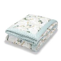Одеяло La Millou велюр+хлопок Heron In Cream Lotus / Smoke Mint 140x200 см