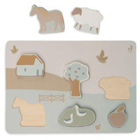 Головоломка Jollein 105-001-67021 Puzzle Farm (din lemn)