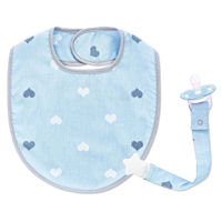 Bavețică BabyJem 453 Baveta cu suport pentru suzeta Albastra