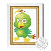 Картина по номерам Art Gallery JS20835 Mozaic cu diamante 20x30cm Papagal verde