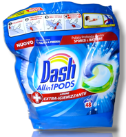 Dash 3в1 Extra-Igienizzante дезинфицирующие, 48 стирок
