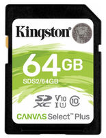 .64GB  SDXC Card (Class 10) UHS-I , U1, Kingston Canvas Select Plus 