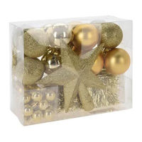 Новогодний декор Promstore 51160 Set decoratiuni pentru brad 54 buc in cutie Gold