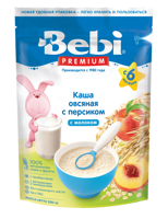 Terci cu lapte din ovăz și piersici Bebi Premium, 200g