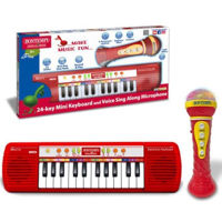 Музыкальная игрушка Bontempi 602120 Набор синтезатор с 24 клавишами и микрофон