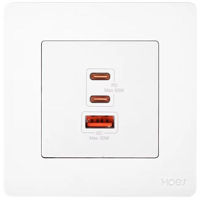 Зарядное устройство сетевое Moes TK-SR-EU-2C1A-65-WH-MS, White