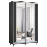 Dulap Mobildor-Lux Aron-S uși glisante din PAL cu oglindă vertical (150x60x230H cm) Anthracite