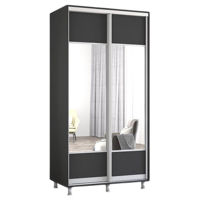 Dulap Mobildor-Lux Aron-S uși glisante din PAL cu oglindă orizontal (120x60x230H cm) Anthracite