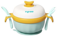 Посуда для кормления U-Grow UG-235BL Bol termic cu linguriță și furculiță, albastru