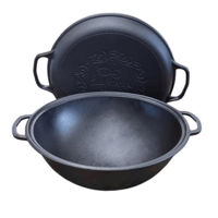 Казан Maysternya Ceaun din fonta Uzbec WOK 18L cu capac tigaie (V18CPWOK-CTG)