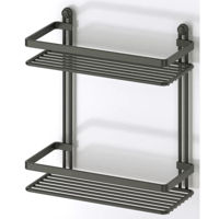 Полка для ванной Teknotel ES067n 2 niveluri metal negru 12x26x27 cm