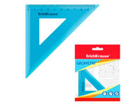 Rigla unghiulara plastica ErichKrause Standard, 45°/9 cm, albastra