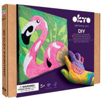 Набор для творчества Okto 20053 Tablou 3D pe numere din plastilină aerată Air Clay 29×29cm: Flamingo Roz