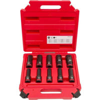Набор головок, бит, насадок Milwaukee 4932480457 set de 10 chei tubulare de impact lungi, Shockwave, 1/2"