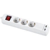 Удлинитель электрический Scame 387.203 Prelungitor selly 3xSchuko+2usb pci 3m 3g1 alb