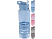 Бутылка питьевая EH 0.7l с трубочкой, пластик, разн цвет