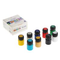 Set de vopsele acrilice pentru textil Decola, 9 culori, 20 ml