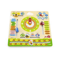 Головоломка Viga 44538 Calendar din lemn cu ceas (în engleză)