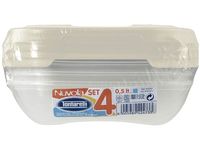 Set cutii alimente patrata 4buc 0.5l 15X15X3cm