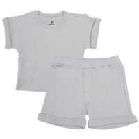 Детская одежда Minikin 25062092 Naturelle Комплект футболка и шорты р-р92, серый светлый, унисекс