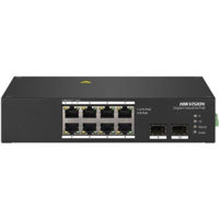 Switch/Коммутатор Hikvision DS-3T0510HP Industrial (8port PoE + 2 Gigabit SFP Uplink)