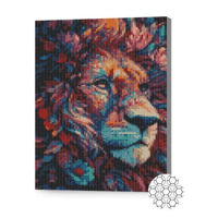 Tablou pe numere Art Gallery XQB80341 Mozaic cu diamante Leu inflorit 30x40cm