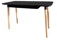 купить Стол прямоугольный с поверхностью из MDF,  ножки из дерева, 1080x1080x120 мм, черный в Кишинёве