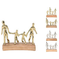 Декор H&S 52551 Figurina Familie 25x24cm, metal/lemn