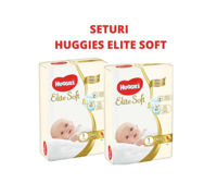 1 Set 2 pachete scutece Huggies Elite Soft Jumbo 1  (3-5 kg), 50 buc