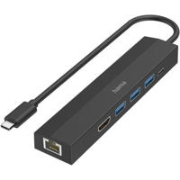 Переходник для IT Hama 200144 USB-C Hub, Multiport, 6 Ports, 3 x USB-A, USB-C, HDMI, LAN/Ethernet