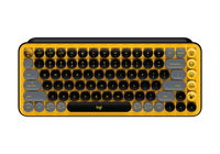 Wireless Keyboard Logitech POP Keys, Mechanical, Compact design, Emoji Keys, 2xAAA, BT/2.4, Yellow