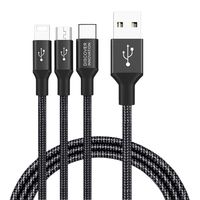 3in1 Cable Nillkin, Swift, Micro-USB/Type-C/Lightning, 1.5M, Black