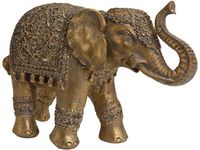 Статуэтка "Слон в накидке" 26.5cm, золотой, полистоун
