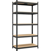 Cтеллаж складской Nex Home Raft metalic Budget 1800x900x400mm, 5 nivele MDF, Antracit