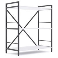 Офисный стеллаж Nex Home Raft metalic Loft 900x800x400mm, 3 polite PAL, Anthracite/White snow