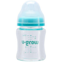 Поильник U-Grow UG0-04BS120 Biberon din sticlă, 120 ml, cu 2 tetine suplimentare